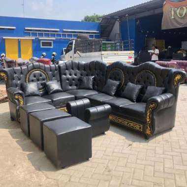Sofa L Sudut Jaguar Jumbo Resin + Meja (Promo Harga)