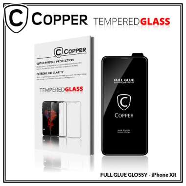 Copper Indonesia Glossy Tempered Glass Screen Protector for iPhone Xr [Full Glue] Apple iPhone XR BL