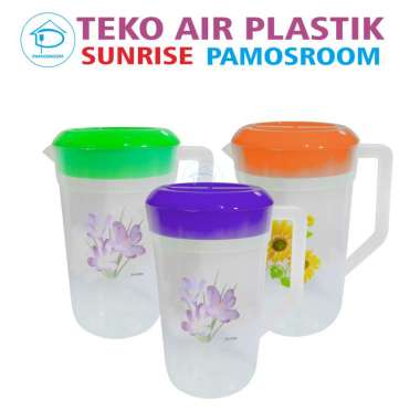 Pamosroom Teko Air Plastik 2.1 L Wadah Teh Kopi Tahan Panas Food Grade Tempat Air Mineral Minuman Di