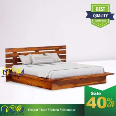 MKI Furniture Bed divan minimalis tempat tidur dewasa kayu jati 140 x 200