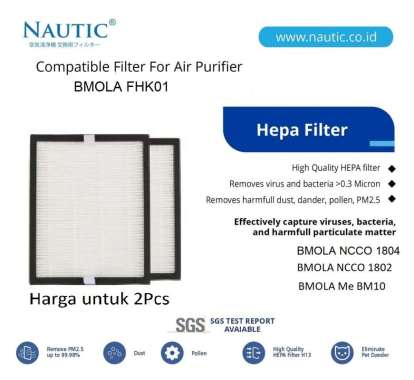 Nautic Hepa Filter BMola Go Ncco 1804/1802 BMola Me BM10 Air Purifier