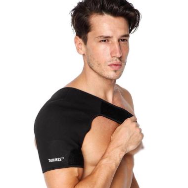 Aolikes Shoulder Support Sleeve Deker Pelindung Penyangga Bahu [1693/ Tangan Kiri] - HITAM FULL