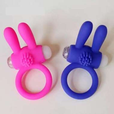 Cock Ring Getar Extra Sensation Vibe Little Bunny Sex Toys Biru