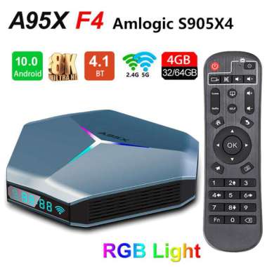 A95X F4 TV Box 8K Android 10 Amlogic S905X4 Xiaomi Mi Box Killer - 2GB + 16GB TERBAIK Multicolor