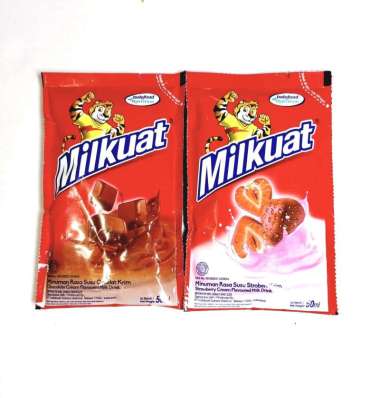 Milkuat Susu Bantal isi 5 pcs ada 2 rasa: cokelat, Strawberry 50ml