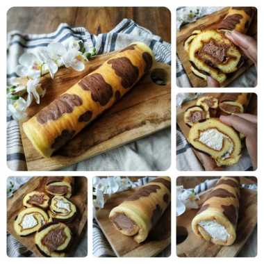 FLOURLESS KETO DEBM CHOCO CREAM CHEESE MOO ROLL CAKE