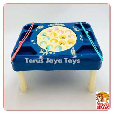 Mainan Anak Memancing ikan - Mainan Pancing ikan - Fishing Game Elektrik Fishing Table Biru