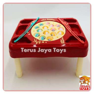 Mainan Anak Memancing ikan - Mainan Pancing ikan - Fishing Game Elektrik Fishing Table Merah