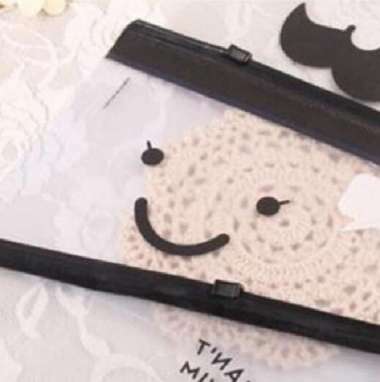 Pouch Make Up Tempat Pensil Waterproof Transparan Zipper - Smile