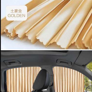 Tirai Gorden Mobil Sigra Calya LUXURY Pelindung Panas Magnet Kaca Emas/Cream