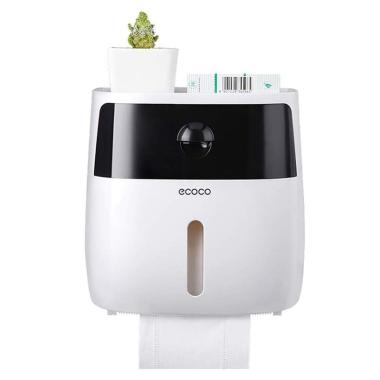 ECOCO Double Tisue Organizer Box Kotak Tisu Toilet WHITE BLACK