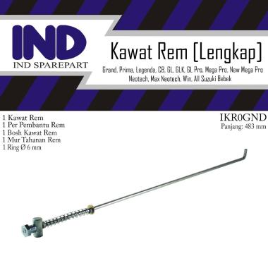 IND Onderdil Onderdil Kawat Rem Motor Lengkap SILVER