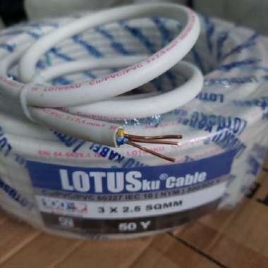 Kabel LOTUS NYM 3x2,5 mm Kabel Listrik Tembaga / Kabel Listrik Tunggal 5 Meter