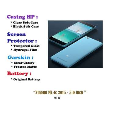 Xiaomi Mi 4c 2015 - 5.0 inch - Case - Screen Protector - Battery - Dll Hydrogel