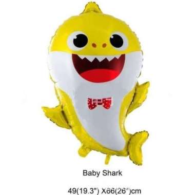 Ulang tahun / Ultah / Birthday Decoration Baby Shark Balon kuning