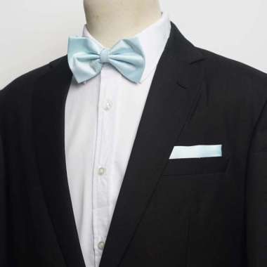 Houseofcuff Dasi Kupu Bowtie Pocket Square Saputangan Biru Langit A01