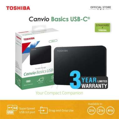 Toshiba Canvio Basic A3 Hdd / Hardisk Eksternal 1Tb Usb-C
