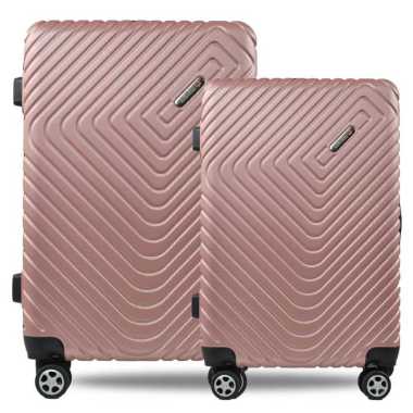 Tas Koper Hardcase Fiber Set Polo City size 20 dan 24 inch - 077 Rose Gold