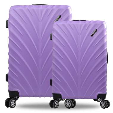 Tas Koper Hardcase Fiber Set Polo City size 20 dan 24 inch - 078 Ungu Muda