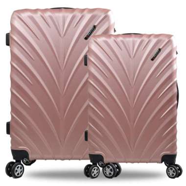Tas Koper Hardcase Fiber Set Polo City size 20 dan 24 inch - 078 Rose Gold