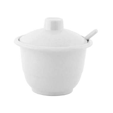 Tempat Sambal + Tutup + Sendok 260 ml Bahan Melamin Putih