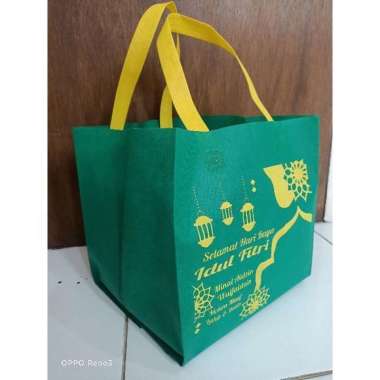 Tas IDUL FITRI DUS BOX NASI 22X22cn Hijau