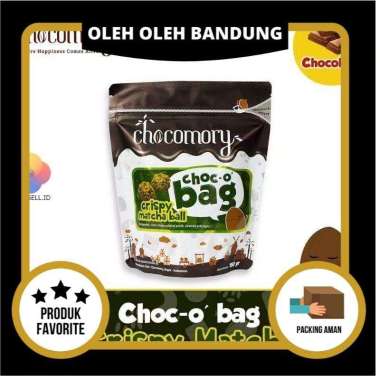Chocomory - Choco Bag Crispy Matcha Ball 150gr - Oleh Oleh Kue Bandung