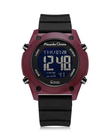 Jam Tangan Pria Alexandre Christie AC9376 AC 9376 Black Red Original