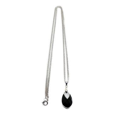 Swarovski Crystal Pear Pendant Kalung Liontin - Hitam Jet