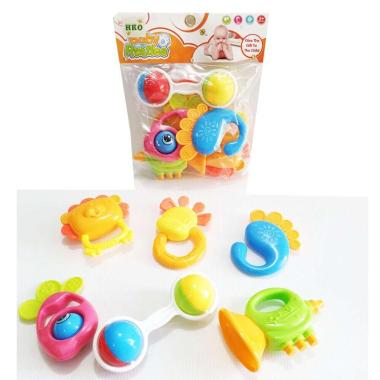 MOMO Baby Rattle Mainan Bunyi Bayi [6 pcs] multiwarna