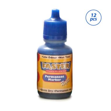 Faster P70 Permanent Marker Refill Ink  [12 Botol] BIRU