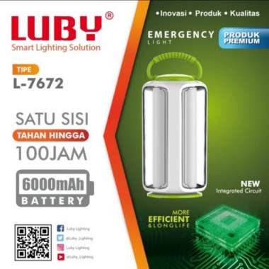 Lampu Darurat Emergency Led Luby L 7672 Lampu Darurat 100 Jam 6000 mAh TERBAIK Multicolor