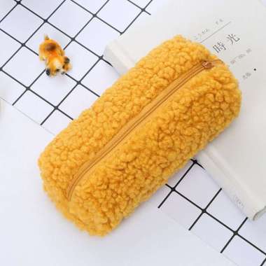 Tempat Pensil Kain Bulu / Tempat Pensil Polos / Kotak Pensil Unik / Ko Multicolor
