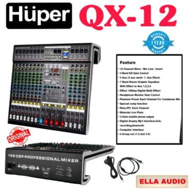 Huper Qx12 Audio Mixer Console 12-Channel