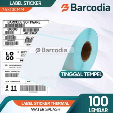 Kertas Label Stiker Thermal Printer Bluetooth 76x100 / 80x100mm 80 mm