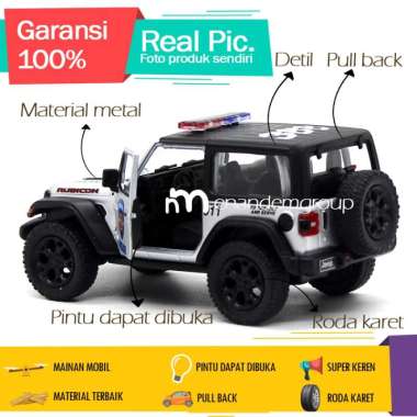 Kinsmart Diecast Mainan Mobil Miniatur Jeep Rubicon Polisi Pemadam Pemdam