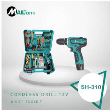Mesin Bor Baterai 12V Mailtank SH310 Set Perkakas 28 Item Multifungsi