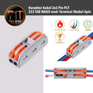 KONEKTOR KABEL 2 × 2 PIN PCT 222 TAB WAGO MOD - TERMINAL 4 KABEL 4 PIN