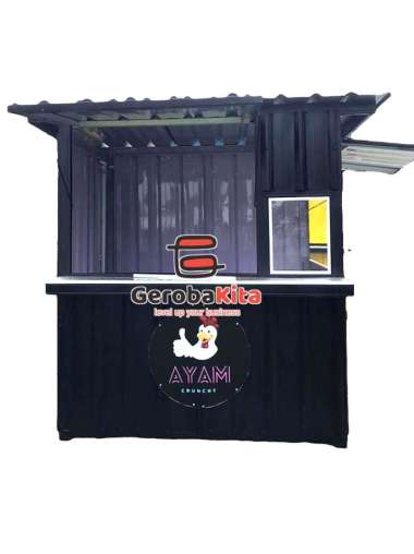 Booth Container dengan kaca menu