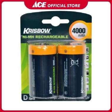 Ace - Krisbow Set Baterai Rechargeable Size D 4000 Mah 2 Pcs