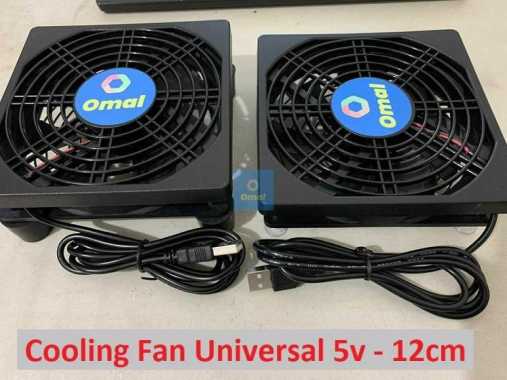 Fan Cooling Universal Kipas Pendingin Mutifungsi USB DC 5v 12cm + Kaki Karet