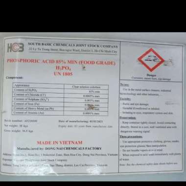 ASAM FOSFAT 85% FOOD GRADE/ PHOSPHORIC ACID 1 KG/ H3PO4