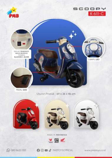 PMB MOTOR AKI MINI SCOOPY BLUE PMB-K-611-C-BL