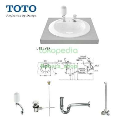 Wastafel TOTO L521VIA Comp Set Tanpa Kran Dingin