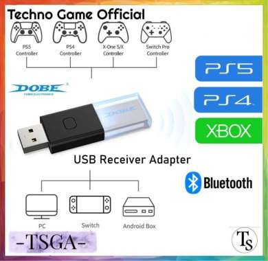 BT Dongle Bluetooth Controller Receiver PC Stik PS4 PS5 Xbox One Switch Pro Dobe