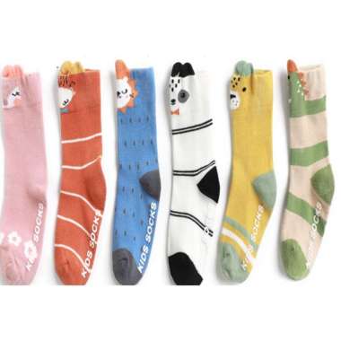 OEM ONE-P378 Kaos Kaki Anak Animal Sock 3D Kaus kaki Panjang Cute Karakter Hewan Anti Slip Bayi Unis