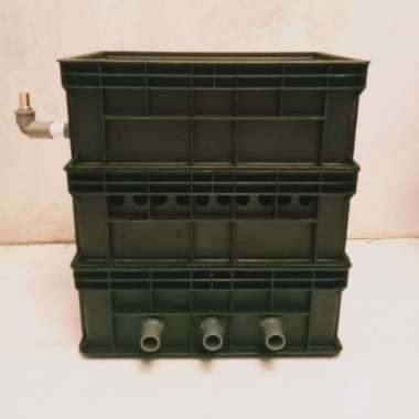 OEM TRICKLE BOX Filter kolam ikan 3SUSUN -Hitam R