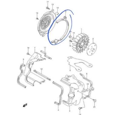 Karet Damper No 9 Cover Mesin Hayate Spin Skywave Ori Sgp