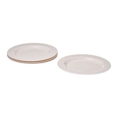 Piring (4pcs) Kaca Tempered RAD Cantik 26cm_Putih Pudar