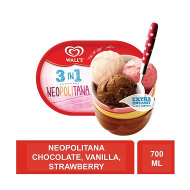 Promo Harga Walls Ice Cream Neopolitana 700 ml - Blibli